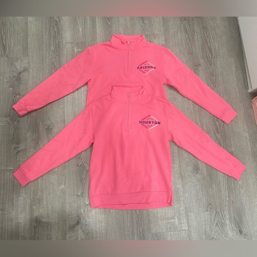 Pink Quarter-Zip Sweatshirts